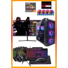 Comloji Gaming Oyuncu Bilgisayarı Ryzen 5 5500 + RX580 8GB + 16GB DDR4 Ram 512GB M.2 Nvme SSD Full Set Performans Hazır Masaüstü Sistem