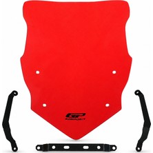 GP Kompozit TVS Raider 125 2021-2026 Uyumlu Ön Cam Kırmızı - 40 cm
