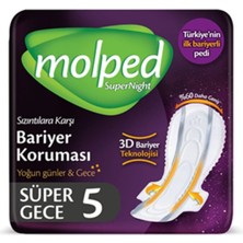 Molped Supernight Hijyenik Kadin Pedi Super Gece 5 Adet