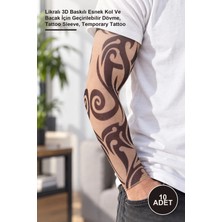 Yenilig 10 Adet Giyilebilir Kol Dövmesi – Likralı 3D Baskılı Esnek Kol ve Bacak Için Geçirilebilir Dövme, Tattoo Sleeve, Temporary Tattoo