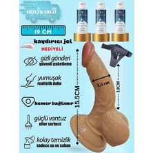 Aşkın Deposu Deromeya Health W5 Gerçekçi Testissiz Melez Dildo 15.5 Cmbelden Bağlama Kemerli Gerçekçi Et Dokusunda Damarlı ve Vantuzlu Kaliteli Yumuşak Süper Silikon Realistik Dildo Süper 3* 50 ml Jel Hediyeli