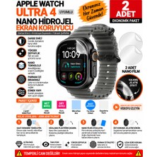 Astakos Apple Watch Ultra 4 Uyumlu Şeffaf Nano Hidrojel Kırılmaz Darbe Emici Ekran Koruyucu Tpu Film