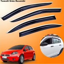 Friemats Fiat Grande Punto ve Evo Krom Cam Rüzgarlığı Abs Nikelaj Kromlu Mügen Cam Rüzgarlığı 2006-2017 Arası 4 Parça