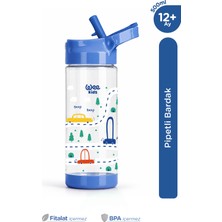 Wee Baby Wee Kids Arabalı Pipetli Çocuk Matarası Okul ve Kreş Suluğu 500 ml 12+ Ay