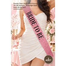 Yenilig 3 Adet Simli Bride To Be Kuşak Kemer – Pembe Üzeri Siyah Simli Kumaş 10 cm Genişlik, Bekarlığa Veda Sash Bridal Belt