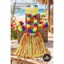 Yenilig 20 Adet Luau Aloha Hawaii Hula Etek – Renkli 40 cm Bel Ayarlı Etek, Ananas Gözlük, Hawaii Kolye, Renkli Taç ve Bileklik Seti, Party Costume