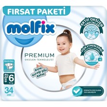 Molfix Premium Bebek Bezi Beden:6 (15+Kg) Extra Large 34 Adet Fırsat Pk