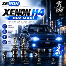 OtoÇizgi Peugeot 106 Xenon H4 Buz Mavi LED Far Ampulü 12V - 2 Adet Yüksek Aydınlatma Kolay Montaj