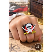 Yenilig 10 Adet Korsan Kılıçlı Yüzük – Plastik, Çocuk ve Yetişkin Uyumlu Siyah Korsan Aksesuarı, Pirate Ring, Costume Ring