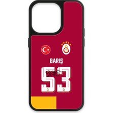 Galatasaray Barış Alper Yılmaz Parçalı Forma iPhone 14 Pro Kılıf (Cam) - Lisanslı Orijinal
