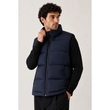 Maisonrae Erkek Lacivert, Nova Kumaş, Dik Yaka, Su ve Rüzgâr Dirençli, Puffer Yelek