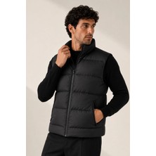 Maisonrae Erkek Siyah, Nova Kumaş, Dik Yaka, Su ve Rüzgâr Dirençli, Puffer Yelek