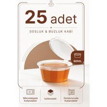 Mithra Life 25 Adet 60 ml Sızdırmaz Mini Saklama Kabı Sosluk Buzluk Kabı MIT1364