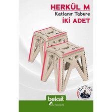 Beksit OUTDOOR Herkül M Katlanır Reflektörlü Tabure 2'li (Kum Beji)