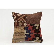 Kilim Wholesale El Yapımı Kilimden Yapılmış Vintage Kırlent Kılıfı, Yün, 40X40 cm