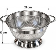 Nishev.com Evini Sev Paslanmaz Çelik Ayaklı Süzgeç 21 cm (Küçük Boy)