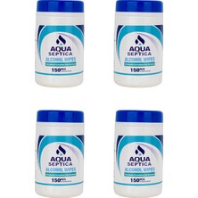 Aqua Septica Alkollü Mendil El ve Cilt Temizleyici Islak Mendil 150LI Kutu Büyük Boy 14CMX14CM - 4 Kutu