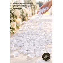 Yenilig 300 Adet Beyaz Kumaş Gül Yaprağı Konfeti – Romantik Masa Süsü, Düğün Nişan Dekorasyonu, Gelin Yolu, Petal Confetti Fotoğraf Aksesuarı