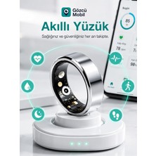 Gözcü Mobil Akıllı Yüzük Sağlık Egzersiz Takibi Adım Sayar Kalp Atışı Kan Basınç Oksijen Ölçer Su Takibi Adet Döngüsü Uyku Takibi Cihazı Suya Dayanıkl