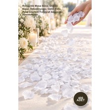 Yenilig 400 Adet Beyaz Kumaş Gül Yaprağı Konfeti – Romantik Masa Süsü, Düğün Nişan Dekorasyonu, Gelin Yolu, Petal Confetti Fotoğraf Aksesuarı