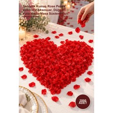 Yenilig 2500 Adet Kırmızı Gül Yaprağı Konfeti – Sentetik Kumaş Rose Petals Dekoratif Aksesuar, Düğün Kına Nişan Masa Süslemesi
