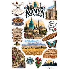 Bsb Konya Ili Sticker Telefon Laptop Notebook Tablet Defter Matara Stiker Etiket Çıkartma ST2752