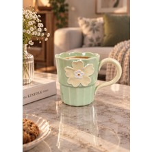 Onedekor Petal Lüsterli Yeşil Porselen Kupa 360  ml