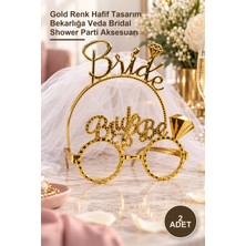 Yenilig 2 Adet Bride Gold Taç ve Bride Babe Parti Gözlüğü Seti – Gold Renk Hafif Tasarım Bekarlığa Veda Bridal Shower Parti Aksesuarı