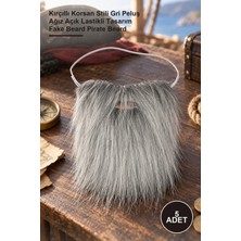 Yenilig 5 Adet Takma Sakal – Kırçıllı Korsan Stili Gri Peluş Ağız Açık Lastikli Tasarım Fake Beard Pirate Beard