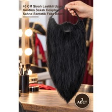Yenilig 3 Adet Takma Sakal – 40 cm Siyah Lastikli Uzun Kostüm Sakalı Cosplay Sahne Sentetik Fake Beard