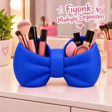 Piyatech Fiyonk Tasarımlı Makyaj Organizeri 16X10 cm – Kozmetik ve Makyaj Malzemeleri Düzenleyici - Mavi