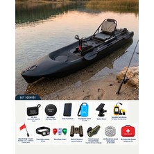 Greenmall Sup Pro Tek Kişilik Pedallı Balıkçı Kanosu Siyah Seti