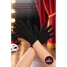 Yenilig 5 Adet Pandomim Eldiveni – Çocuk Likralı Siyah Eldiven Tiyatro Sahne Gösteri Mimik Gloves