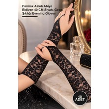 Yenilig 10 Adet Dantel Eldiven – Parmak Askılı Abiye Eldiven 40 cm Siyah, Gece Şıklığı Evening Gloves