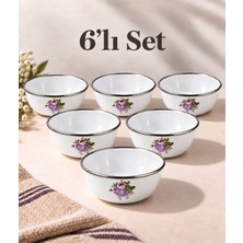 Emaye Market Emaye Çorba Kase Kahvaltılık Hoşaflık Çerezlik Kase Saklama 14 cm 6 Adet