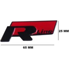 Gkl TW8310176 Volkswagen Yazı R Lıne 25-65 mm Siyah-Kırmızı 347293