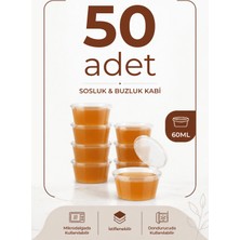 Mithra Life 50 Adet 60 ml Sızdırmaz Mini Saklama Kabı Sosluk Buzluk Kabı MIT1365