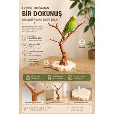 Piyatech Doğal Dal Tasarımlı Muhabbet Kuşu Tünek Ağacı | Dekoratif Kuş Tüneği | Pla+ 3D Baskı | 20 cm