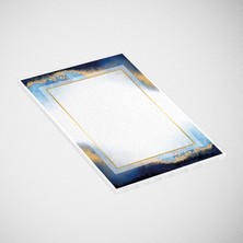 Farklı Bir Hediye Kaligrafi Fon Kartonu - Blue Gold - 10'lu Paket