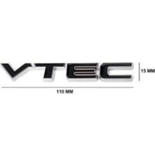 Gkl TW3110046 Honda Yazı Vtec Krom Çerçeve-Siyah Gövde 347990