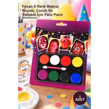 Yenilig 1 Adet Palyaço Yüz Boyama Seti – Fırçalı 8 Renk Makyaj Boyası, Çocuk ve Yetişkin Için Face Paint