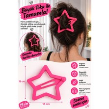 Act Yıldız Toka - Big Hair Clip 15 Cm (Pembe)