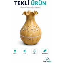 Ahşap Görünümlü Aroma Difüzör 130 ml Ultrasonik Soğuk Buhar Sessiz Rgb LED Otomatik