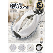 Mor Bebe 2 Adet Premium Ayakkabı Yıkama Çantası Hızlı Kuruyan Tüy Bırakmayan Kalın Fileli Fermuarlı Koruyucu Yıkama Torbası