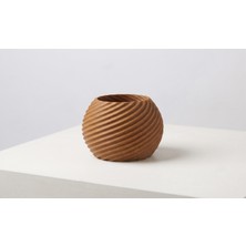 OEM Dekoratif Spiral Tasarım 3D Baskı Saksı - Kahverengi Modern Çiçeklik, Ev ve Ofis Masaüstü Dekoratif Saksı