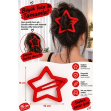 Act Yıldız Toka - Big Hair Clip 15 Cm (Kırmızı)