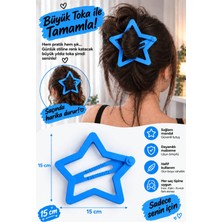 Act Yıldız Toka - Big Hair Clip 15 Cm (Mavi)