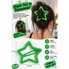 Act Yıldız Toka - Big Hair Clip 15 cm (Yeşil)