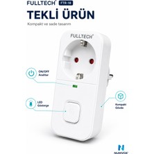 Akım Korumalı Duvar Prizi 16A 3680W On/off Anahtarlı LED Göstergeli Tekli Priz