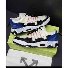 Off-White Erkek Çok Renkli Sneaker - Bağcıklı, Yüksek Tabanlı ve Çapraz Şerit Detaylı Günlük Spor Ayakkabı